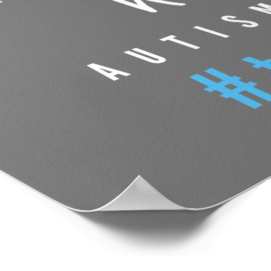 自閉症 awareness に優しく 青い モダンチーム名 ポスター (角)