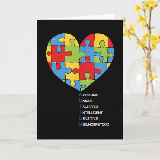 自閉症 awareness カード (黄色い花)