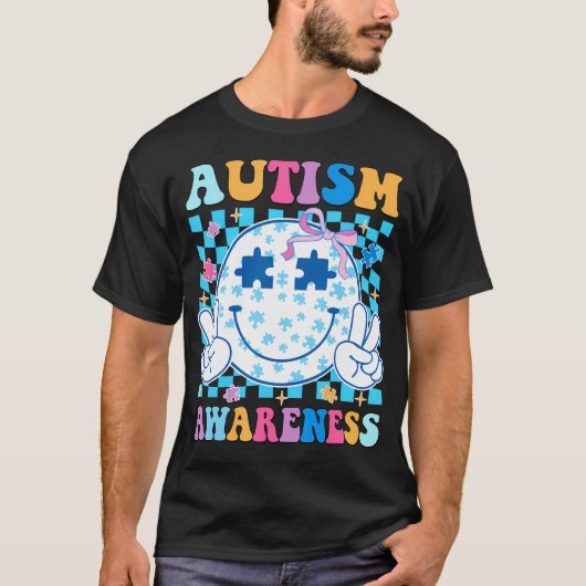 自閉症 awareness サポート パズル 受容 理解 tシャツ (正面)