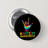 自閉症 awareness ラブ ハンド ビー カインド ASL 男性 女性 缶バッジ (正面&裏面)
