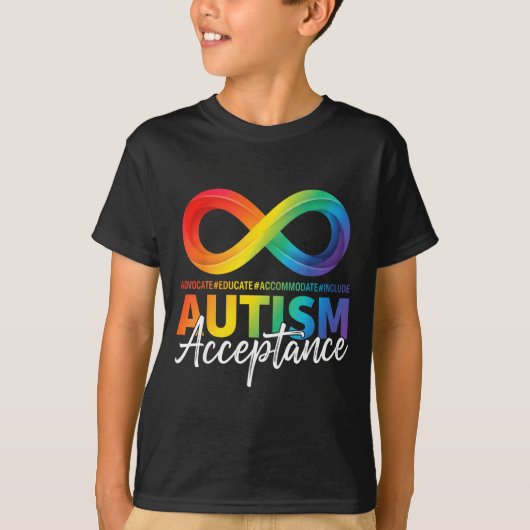 自閉症 awareness 受容 無限シンボル tシャツ (正面)