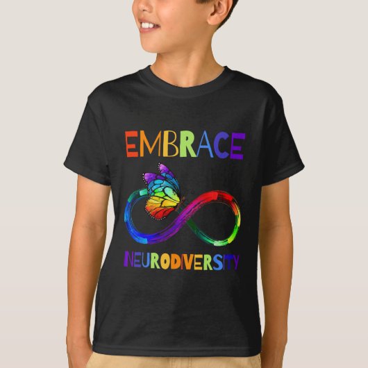 自閉症 awareness 受容 Tシャツ 無限大シンボル (正面)