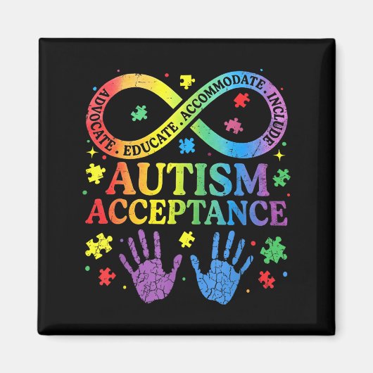 自閉症 awareness 受容 Tシャツ 無限大シンボル マグネット (正面)