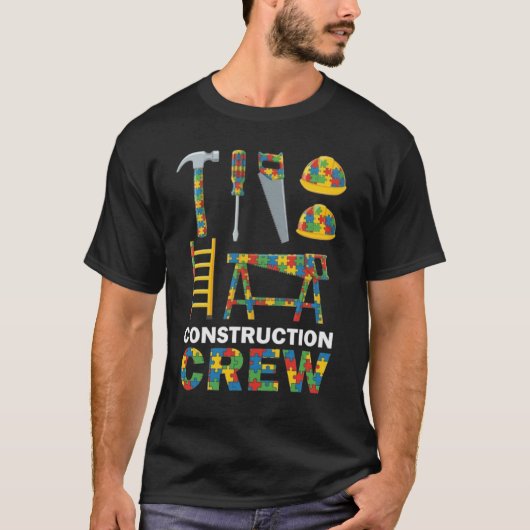 自閉症 awareness 建設チーム tシャツ (正面)