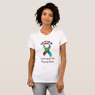 自閉症 awareness 欠けているピース リボンシャツ tシャツ