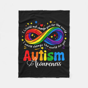 自閉症 awareness 無限大シンボルを受け入れて理解する フリースブランケット