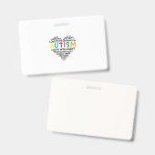 自閉症 awareness Tシャツ - 自閉症 ハート Tシャツ バッジ (正面＆裏面)