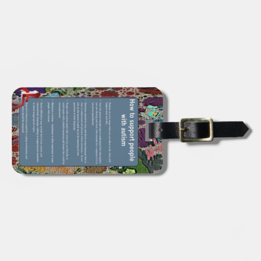 自閉症Iに自閉症のLaggageのラベルがあります ラゲッジタグ (正面横)