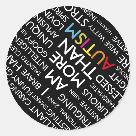 自閉症Iは自閉症Tシャツより.png ラウンドシール (正面)