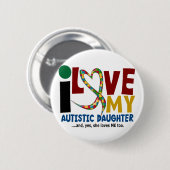 自閉症I愛私の自閉症の娘2 缶バッジ (正面&裏面)