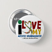 自閉症I愛私の自閉症の孫娘2 缶バッジ (正面&裏面)