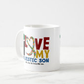 自閉症I愛私の自閉症の息子2 コーヒーマグカップ (正面左)