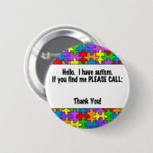 自閉症IDのラベルを呼んで下さい 缶バッジ (正面&裏面)