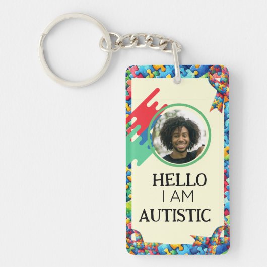 自閉症IDの子供または成人医療アラート キーホルダー (正面)