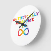 自閉的に素晴らし無限に ラウンド壁時計 (傾斜)