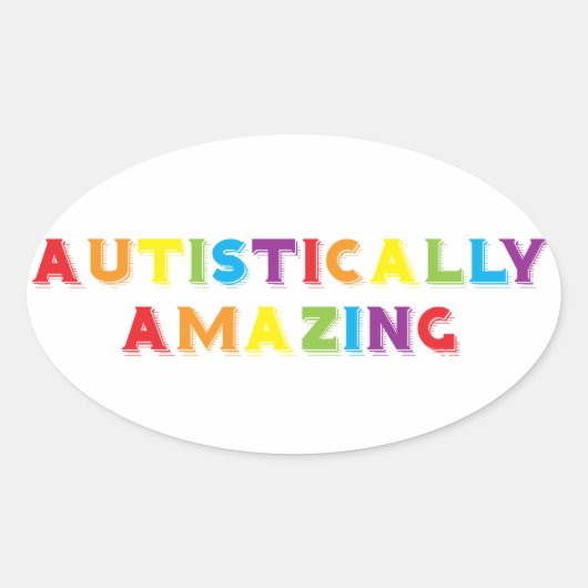 自閉的に驚く 楕円形シール (正面)