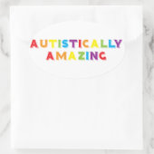 自閉的に驚く 楕円形シール (バッグ)