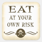 自食べ分のリスクハロウィン警告のラベル スクエアシール (正面)