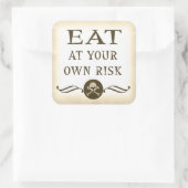 自食べ分のリスクハロウィン警告のラベル スクエアシール (バッグ)