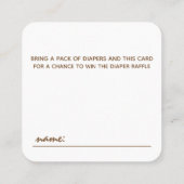 臭いおもしろいウンチおむつラッフル招待状インサート スクエア名刺 (裏面)