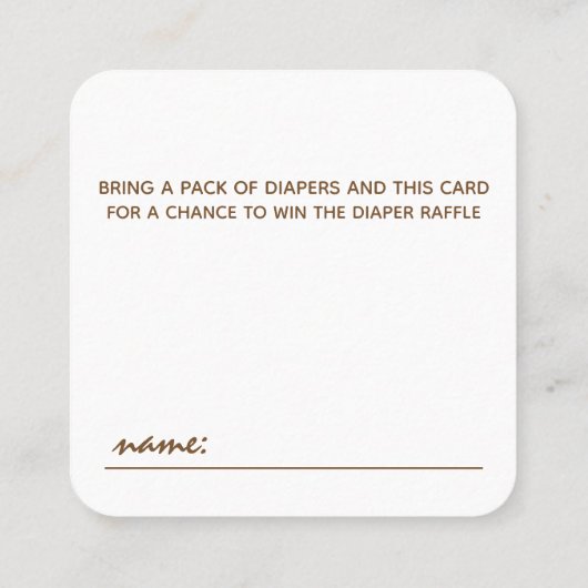臭いおもしろいウンチおむつラッフル招待状インサート スクエア名刺 (裏面)