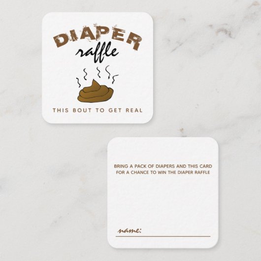 臭いおもしろいウンチおむつラッフル招待状インサート スクエア名刺 (正面/裏面)