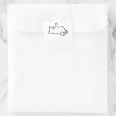 臭いおもしろい指を出す怠け猫 – プレゼント スクエアシール (バッグ)