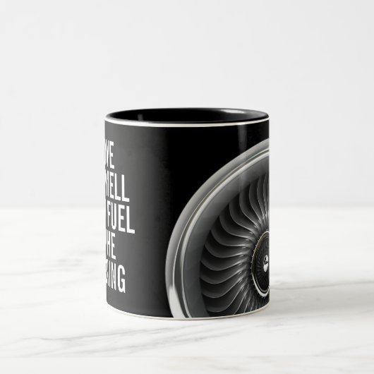 臭いのジェット燃料を愛して下さい ツートーンマグカップ (中央)
