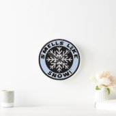 臭いは雪を好みます! 時計! ラウンド壁時計 (ホーム)