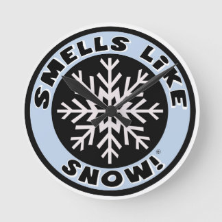 臭いは雪を好みます! 時計! ラウンド壁時計