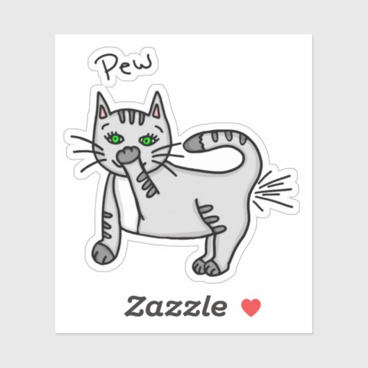 臭いネコおもしろいファートユーモア臭い子猫 シール (シート)