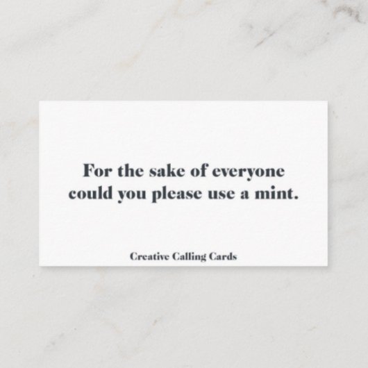 臭い息 コーリングカード (裏面)