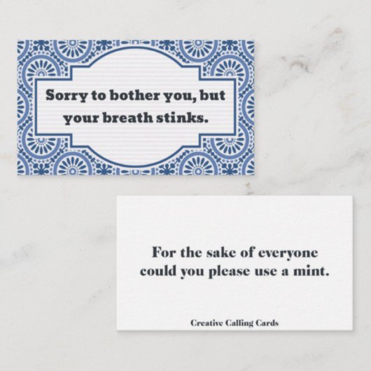 臭い息 コーリングカード (正面/裏面)