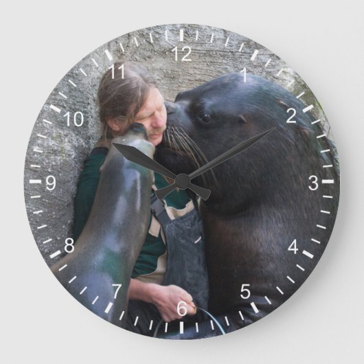 臭い濡れたキス ラージ壁時計 (正面)