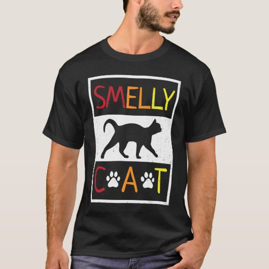 臭い猫 かわいい子猫と猫 Tシャツ (正面)