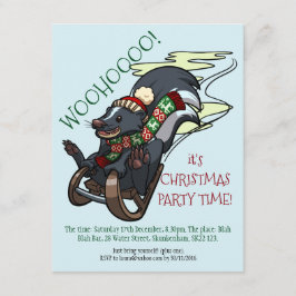 臭い臭いのクリスマスパーティー漫画の上でスカンク 招待状