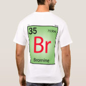 臭素の (Br)要素のTシャツ Tシャツ (裏面)