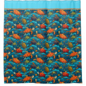 至る所でウミガメ シャワーカーテン (正面)