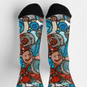 至る所で青い泡 ソックス (上部)