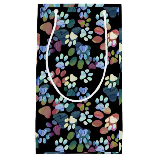 至る所に足跡 スモールペーパーバッグ (正面)