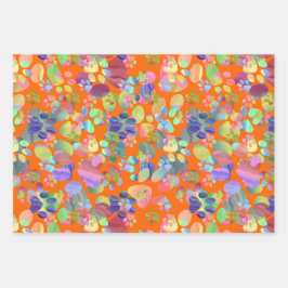 至る所に足跡 ラッピングペーパーシート