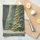 至スプルースパーソナライズされたクリスマス キッチンタオル (四つ折り)