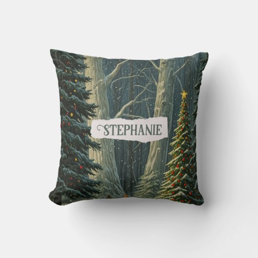 至スプルースパーソナライズされたクリスマス クッション (正面)