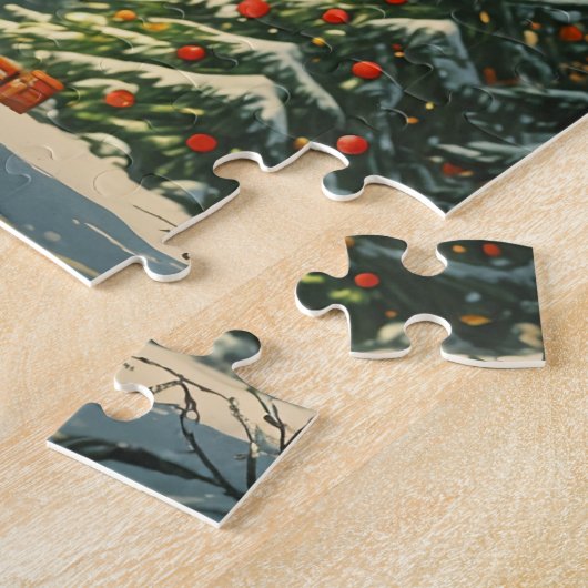 至スプルースパーソナライズされたクリスマス ジグソーパズル (側面)