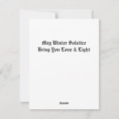 至ユール（キリスト降誕祭）異教のウィッカ信者アサトゥルヘザーテンホリデイ シーズンカード (裏面)