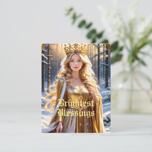 至ユール（キリスト降誕祭）異教のウィッカ信者アサトゥルヘザーテンホリデイ シーズンカード (スタンド正面)