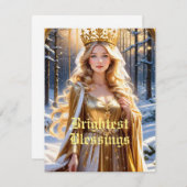 至ユール（キリスト降誕祭）異教のウィッカ信者アサトゥルヘザーテンホリデイ シーズンカード (正面/裏面)