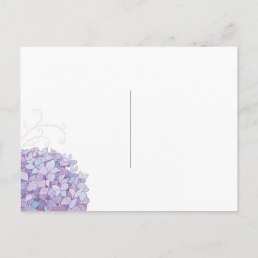 至福のアジサイの結婚式の日付を保存 案内ポストカード (裏面)