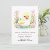 至福のアヒルのワイルドフラワーガールベビーシャワー 招待状 (スタンド正面)