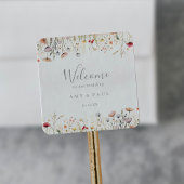 至福のカラフルボホワイルドフラワー結婚ズへようこそ スクエアシール